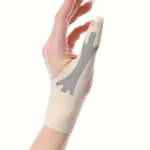Adjustable Thumb Stabilizer for Men & Women, Elastic Support with Splint, Wrist & Thumb Joint Protection for Injury Recovery Left Hand White