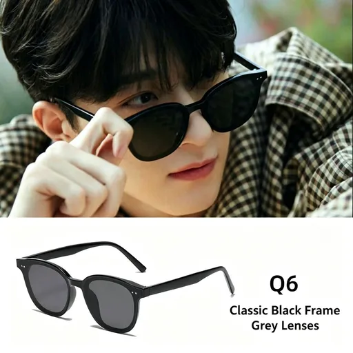 Q6 Black Frame Gray Lens | UV400 Outdoor Sunglasses | Christmas Active Sports Gift | Windproof Shatter-Resistant Riding Sun Glasses