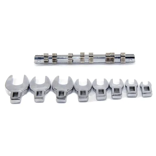 Crows Feet Wrench Set 3/8Inch Drive Metric Crowfoot Wrench Set Carbon Steel 10mm 11mm 13mm 14mm 16mm 18mm 19mm 22mm