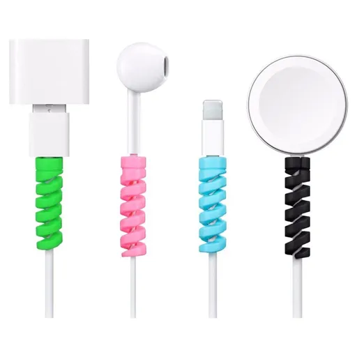 8 pack Universal Cable Protector Spiral Bites, MultiColor