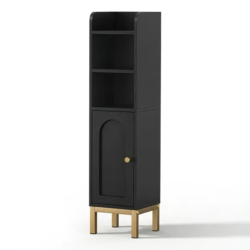 Artiss Bathroom Storage Cabinet Floor Organizer Toilet Corner Adjustable Black