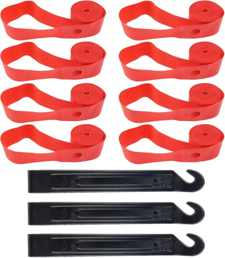 8 Pack Bicycle Rim Strip Tape with 3 Tire Lever,26 Inch or 700C