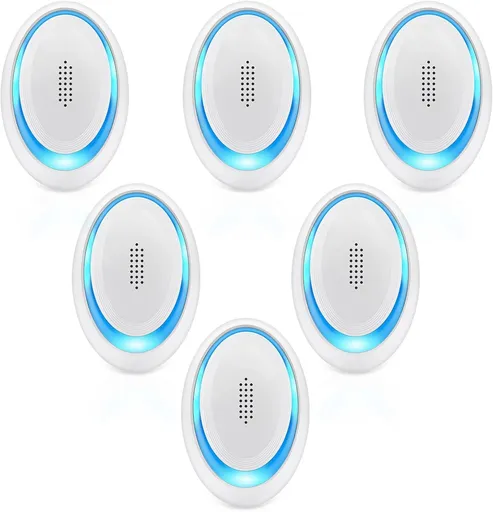 Ultrasonic Pest Repeller 6 Packs,Electronic Pest Repellent Pest Control Indoor for Living Room, Office, Warehouse, Garage, Hotel