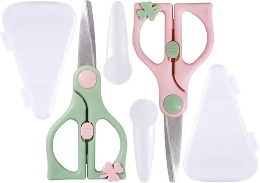 Safety Scissors for Toddlers with Safety Lock 15cm Pink Green