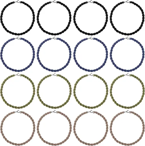 16pcs Boot Straps with Metal Hooks, Military Elastic Trouser Blousers Boot Bands Army Leg Strap Blousing Garters Accessories Part for Men Women Outdoor Skiing (4 Colors)