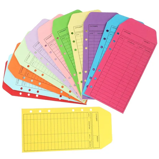 12 Pcs Cash Envelopes for Budgeting Paper Money Envelopes for Cash Budget Envelope for Cash System Mixed Color