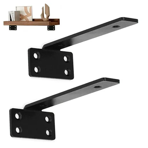 2Pcs Hidden Shelf Brackets 0.4 cm Thick for Floating Shelf Support - 4 x 15 x 4 cm