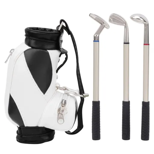 Mini Desktop Golf Souvenir Set,Mini Golf Pens Holder with Pen for Desk Decoration,Golf Souvenir Event Souvenir Golf Gift