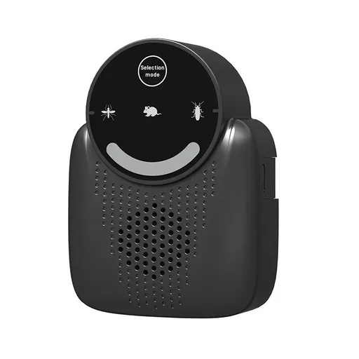 Smart Variable Frequency Ultrasonic Pest Repeller Plug in Electronic Repellent for Mouse Rat Mosquito Cockroach Spider Indoor Use-black