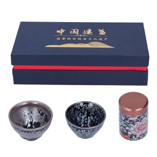 Ceramic Kung Fu Tea Set Tea Canister with Tea Cup for Home Tea House Gift Tea Accessory