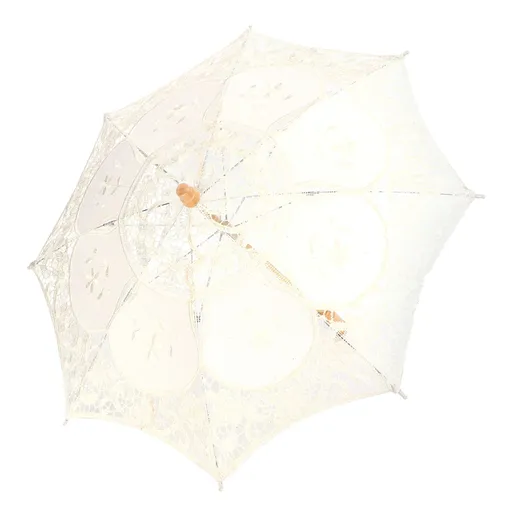Lace Umbrella Parasol Vintage Wedding Bridal Umbrella for Photo Costume Party SuppliesL Beige