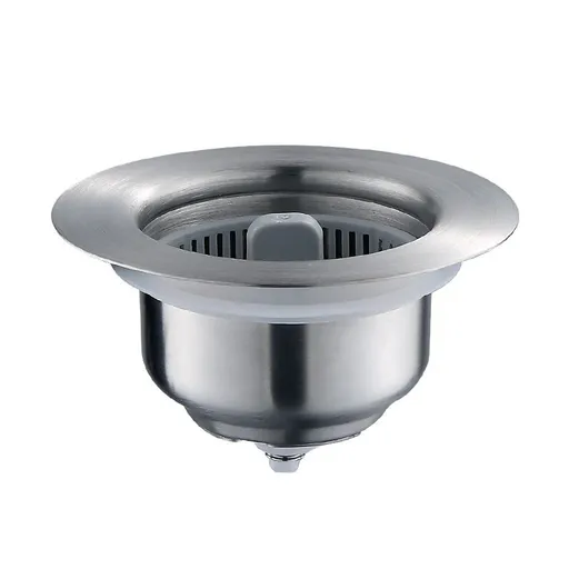 3 in 1 Kitchen Sink Strainer Stopper Combo Equiped with , Pop-up Stainless Sink Drainer for Standard 3-1/2 inch Filter