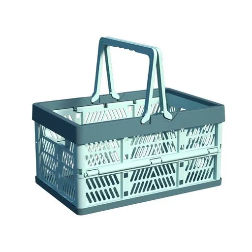 Foldable Portable Picnic Basket Lightweight Storage Basket for Outdoor Use - Blue