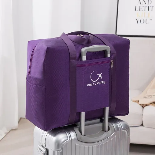 Travel Bag Storage Organizer Waterproof Oxford Cloth Purple Medium