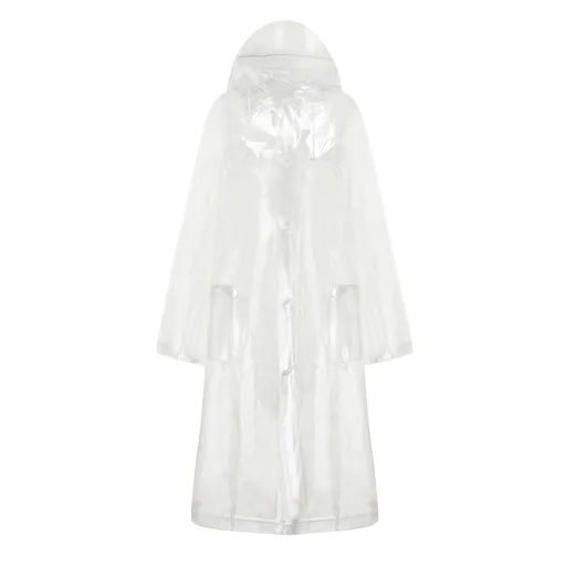 Raincoat Transparent Personality Foldable Wear Resistant Rain Cape for Student Cycling Transparent Backpack Style L