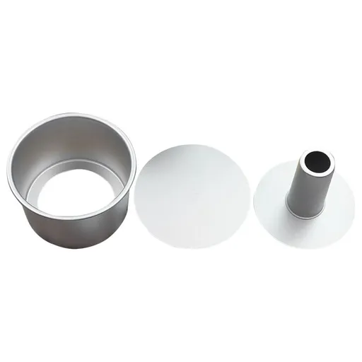 Plated Silver Metal Cake Pan with Removable Bottom Ideal for Baking and Cake Making