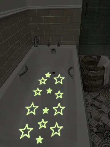 20Pcs Glow in The Dark Asymmetrical Pentagram Anti-Slip Stickers – Indoor Floor Anti-Slip Decals, Bathtub Decorative Stickers