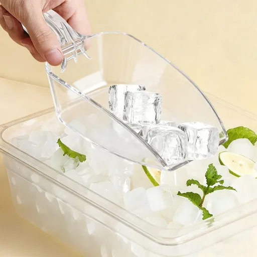 Set of 2 Plastic Ice Scoops with Flat Shovel Edge for Ice Machines and Freezers, and Easy to Use