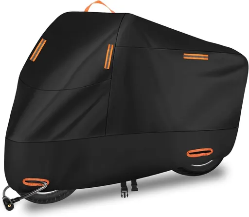 Waterproof Motorcycle Cover - Outdoor Motorcycle Cover - Waterproof Motorcycle Covers - Motorcycle Cover - Outdoor & Indoor - Universal Motorcycle - 210D Oxford Fabric - XXL(245*105*125cm) - Black