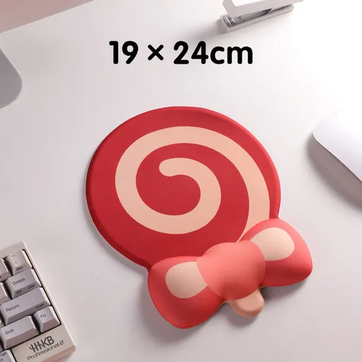 Red Lollipop Ergonomic Keyboard Wrist Rest & Mouse Pad Set - 2-Piece Comfort Combo