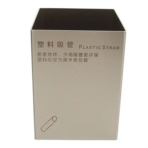 Straw Holder Stainless Steel Drinking Straw Storage Container Cutlery Organizer for Drink Shop Bar Restaurant Stainless Steel Color