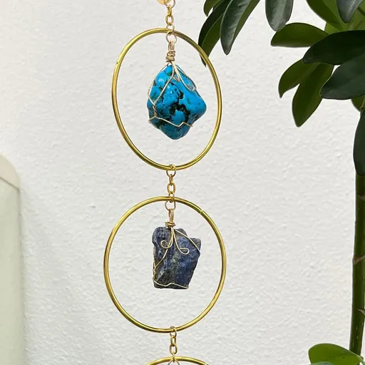 Healing Crystal Energy Wind Chime, Crystals Decor, Meditation Home Decoration, Gem Wall Decoration, Birthday Gift