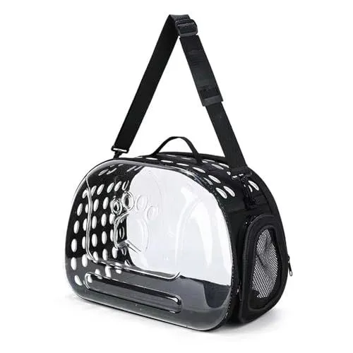 Transparent Cat Carrier Portable Small Cat Carried Bag Foldable Soft-Sided Pet Carriers for Kitten Small Dog Travel (Apricot)