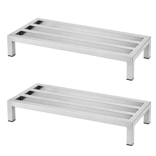 Giantz 60x25cm Dunnage Rack 2-Pack Stainless Steel Kitchen Floor Stand