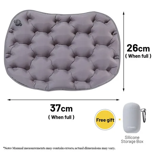 Portable Outdoor Inflatable Seat Cushion, Multi-Functional Inflatable Storage Box and Seat Cushion Combo, Portable Folding Seat Cushion for Camping and Travel, Portable Push-to-Inflate Cushion - Gray