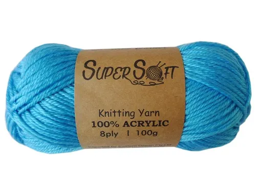 Knitting Yarn Super Soft 100% Acrylic Aqua 12 Piece