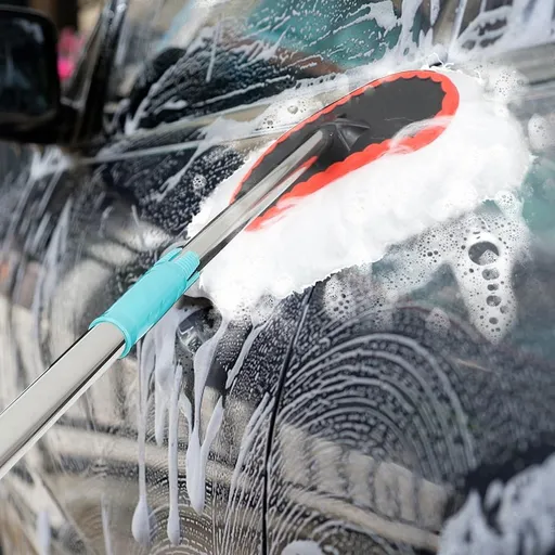 Car Cleaning Mop with Telescoping Handle, No-Scratch , Assorted Colors for Auto Detailing