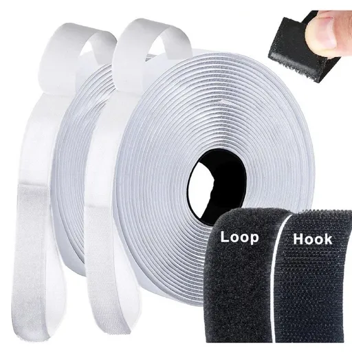 White Velcro Self-Adhesive Tape 2cm x 50m