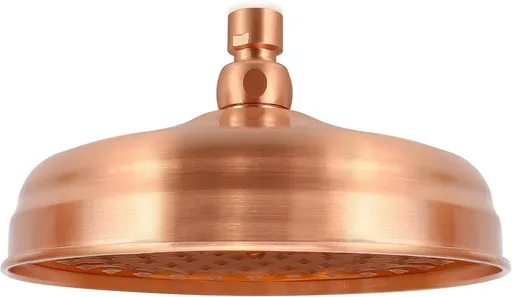 8-Inch Rainfall Shower Head, High-Pressure Antique Copper Showerhead with 360° Adjustable Ball Joint for Bathroom, Hotel, Gym (Antique Red)