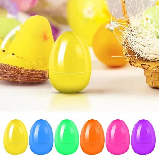 Fillable Easter Eggs 2.3 Inch, Bright Plastic Empty Surprise Eggs, for Easter Egg Hunts Party Favors, Random Colors, DIY Fillable Eggs, for Holiday Birthday Decorations,1Pc Multicolor