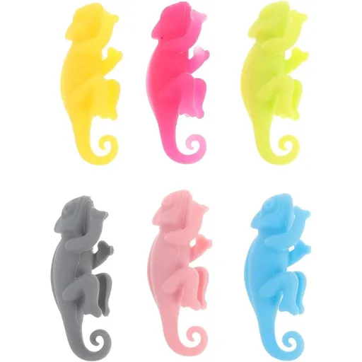 Silicone Wine Glass Markers Animal Drink Identifiers 6pcs for Parties and Cup Decor