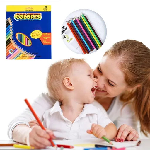 24-Color Oil-Based Colored Pencils with Smooth Application, Oil-Based Pencils Art Pencils Forart Class Coloring Home