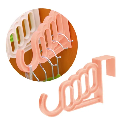 1 Piece Over Door Hook, plastic multifunction hanger for travel clothes drying and storage, Random Color, 7.09 x 1.57 inches