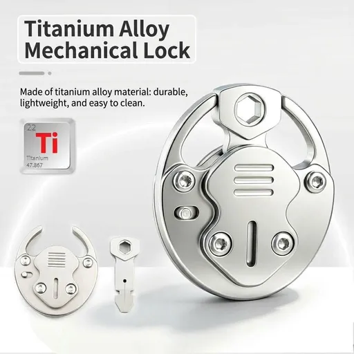 Titanium Alloy Mini Mechanical Lock Portable Compact Security Padlock with Detachable Flathead Screwdriver Tool for Luggage Zippers Keychains Travel and Daily Carry (Silver, S)