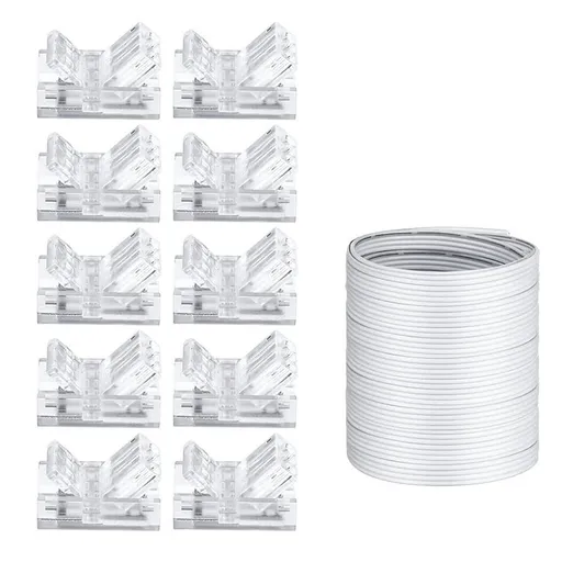 32.8Ft RGB Extension Cable Wire Cord 4 Pin, 10 mm LED Light Strip Connectors, for LED RGB Strip Light