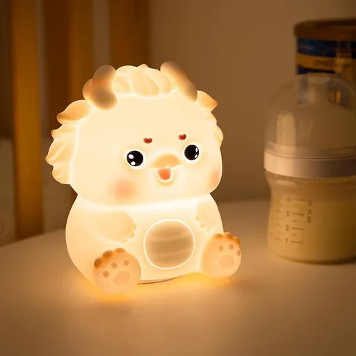Feeding Nursing Lighting Eye-Care Living Room Bedroom Bedside Lamp Nightlight Kids Day Christmas Gift Silicone Pat Lamp (Pink)
