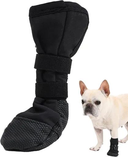 Dog Paw Wound Recovery Boot, Breathable Dog Bootie for Injured Paw, Anti-Slip Dog Shoe with Self-Adhesive Strap, Dog Paw Protector for Outdoor Walking & Keep Dogs from Licking Wounds (M)