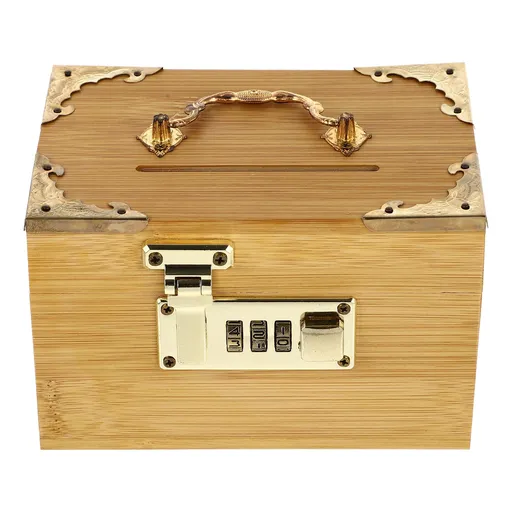 Retro Money-Saving Box With Combination Lock - Scratch- Keepsakes Container 1Pc 11.8x3.9x3.9in