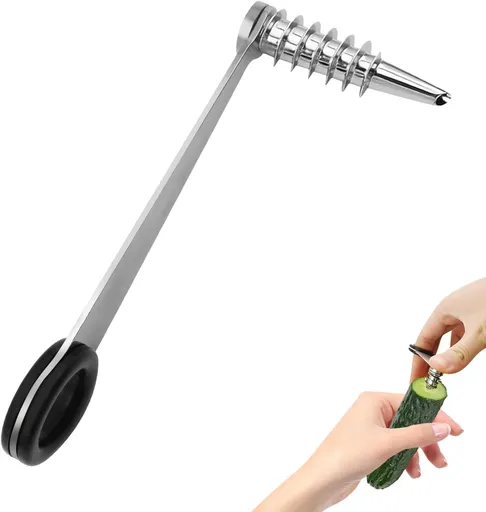 Stainless Steel Vegetable Flower Curler, Spiral Cutter Tool for Zucchini, Potatoes, Cucumbers and Carrots, Easy-Clean Kitchen Garnish Tool