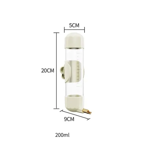 White Automatic Bird Water Feeder Bottle (200ml) - Leakproof No-Drip Dispenser for Parrots