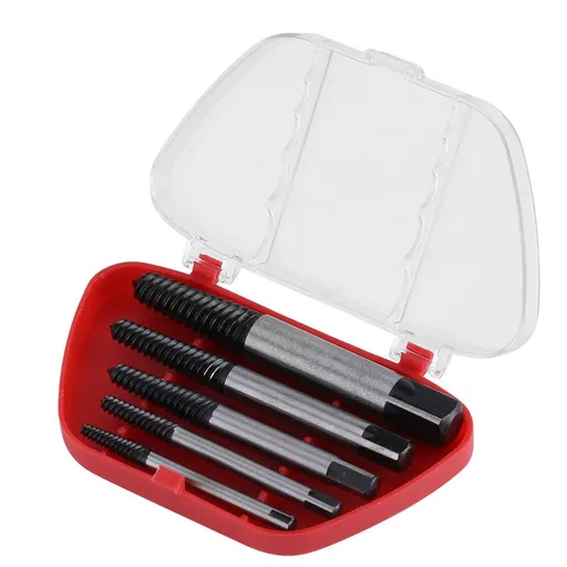 5 Pcs Screw Extractor Kit Damaged Broken Bolt Screw Remove Set Easy Take Out Removing Tool With Box