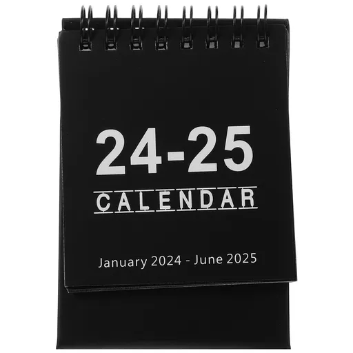 Mini Desk Calendar 2024.01-2025.06 Portable Small Desktop Calendar Standing Flip Academic Year Monthly Calendars for Planning