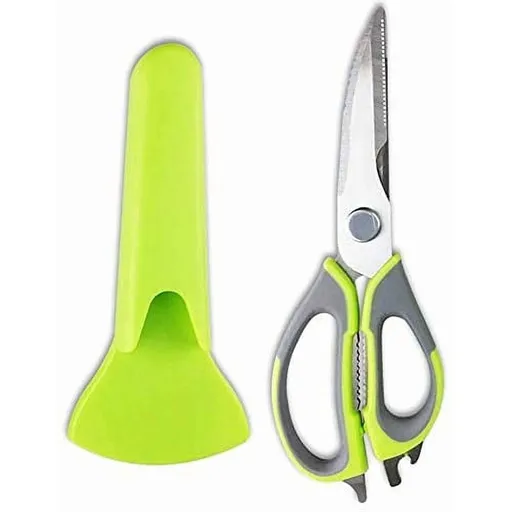 kitchen stainless steel scissors detachable with refrigerator magnetic sticker. Fridge kitchen heavy duty sharp,, multi function shears come part design easy cleaning (Green)