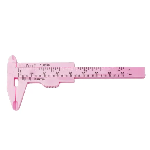 1X 0-80Mm Plastic Sliding Vernier Caliper Gauge Measure Tool Double Scale Ruler For Jewelry/Antiques Measurement Rose Red Smile Home Pink