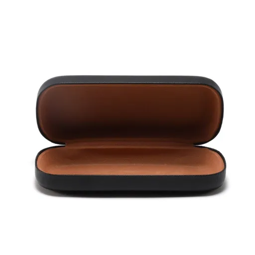 Hard PU Leather Glasses Case with Protective Interior, Black, 16 x 6.4 x 3 cm