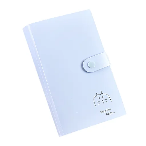 1 Pcs PP Professional Business Card Holder Organizer Book,Portable Business Card Binder- 120 Card Capacity Premium PP Folder with hard Cover, Name Card Credit Cards Binder for Men/Women(cat) cat
